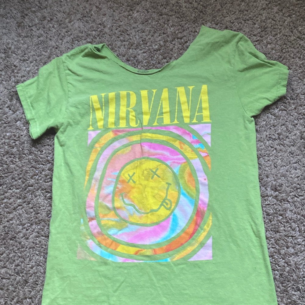 Nirvana Shirt, Cut Neckline, off shoulder look